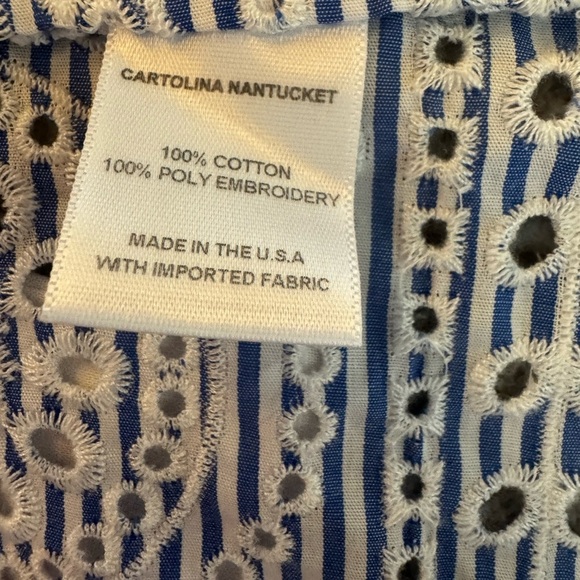 Cartolina Nantucket Blue White Marin 100% Cotton Eyelet Halter Top New Large nwt - Picture 9 of 10
